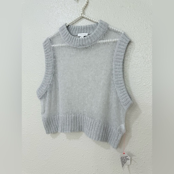 TopShop Open Stitch Sweater Vest Wool Size S -M NWT - Picture 6 of 13